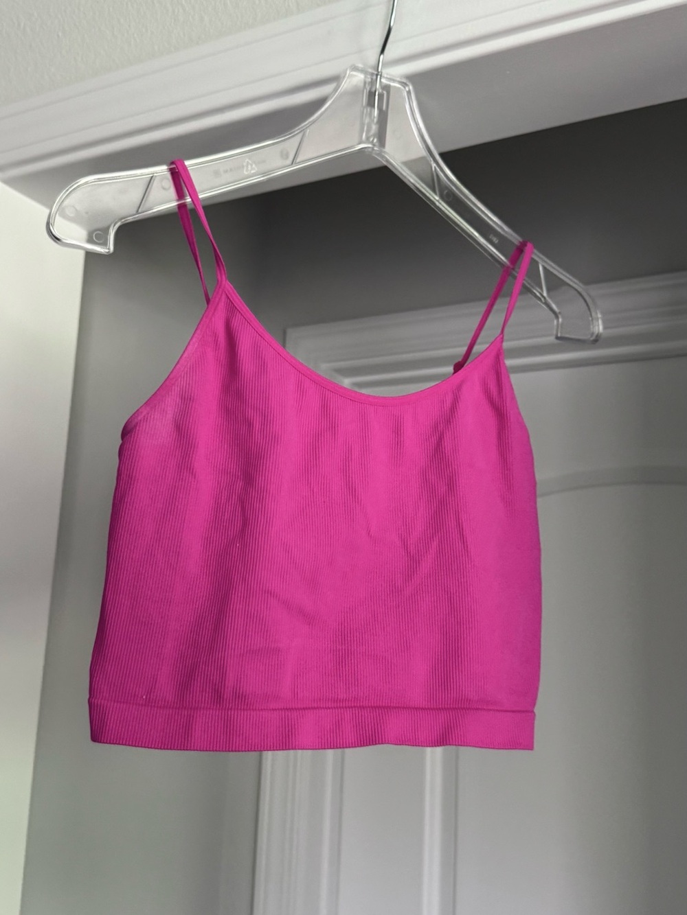 Women’s Hot Purple Pink Magenta Ribbed Cami Tank Top